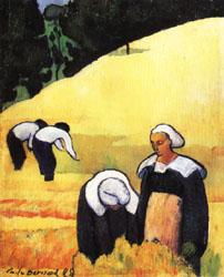 Emile Bernard The Harvest(Breton Landscape) oil painting picture